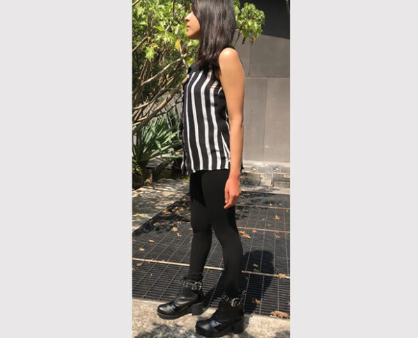 BLUSA POLLYANA RAYAS BLANCAS Y NEGRO
