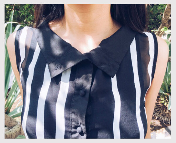 BLUSA POLLYANA RAYAS BLANCAS Y NEGRO