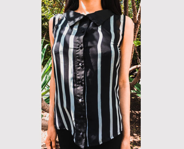 BLUSA POLLYANA RAYAS BLANCAS Y NEGRO