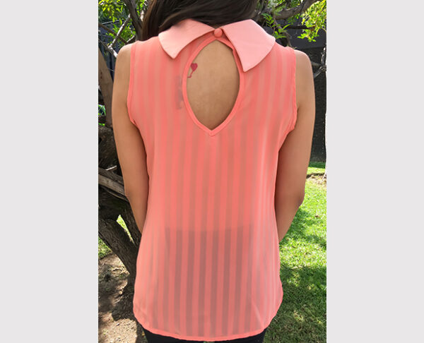 BLUSA POLLYANA RAYAS MELÓN