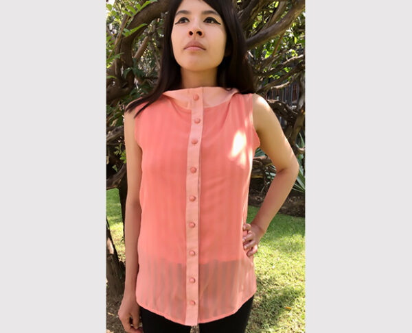 BLUSA POLLYANA RAYAS MELÓN