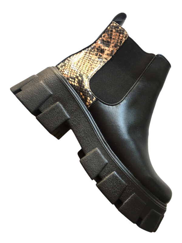 Chunky boots botas de cuero para mujer animal print